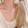 Elegant Pearl Pendant Necklace Women Minimalist Heart Charm Chain Titanium Steel With Gold Plating Lightweight