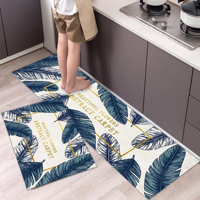 Fashionable Simple Nordic Style Kitchen Floor Mat Household Carpet Long Strip Door Mat Modern Home Decor