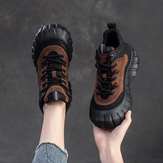 Johnature Туфли на плоской платформе разных цветов, ретро-обувь из натуральной кожи, универсальная женская обувь на толстой подошве