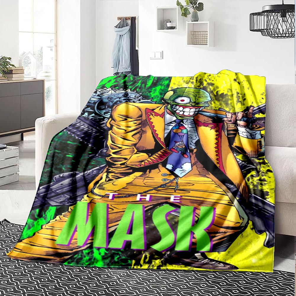 The mask Print Flannel Blanket High Quality Warm Comfortable Cover for All Seasons Perfect for Gifts Home Decor