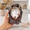 Unique Halloween Tabletop Decor Ghost on Tree Swing Decor, Resin Spooky Figurine with Vintage Hand-Painted Figure Base, Festive Party Ornament, Trick