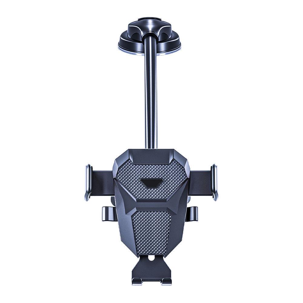 Телескопический автоматический фиксирующийся держатель для телефона в автомобиль с присоской и креплением на воздуховод