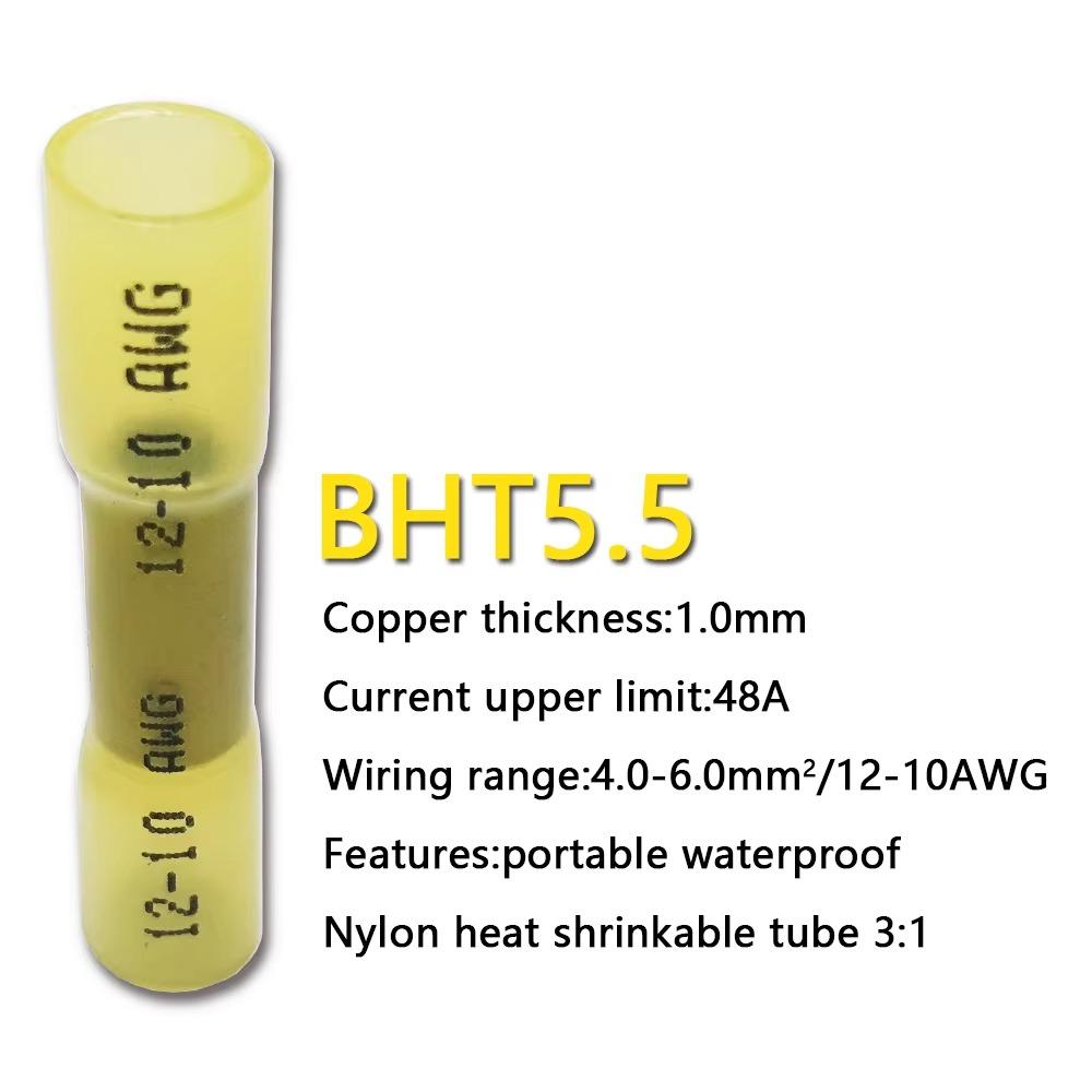 Heat Shrink Butt Wire Connectors AWG 26-10 0.3-6.0mm2 Waterproof Insulated Automobile Wire Cable Crimp Terminals