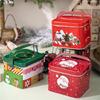 2pcs Decorative Christmas Candy Boxes Handheld Candies Organizers Portable Sweets Tins with Handle for Family Gathering