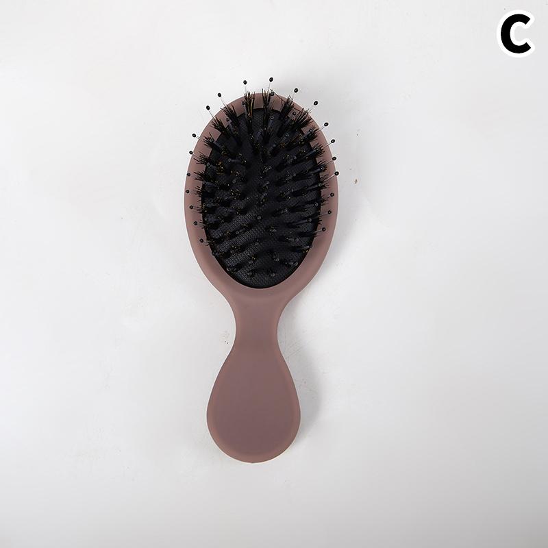 1Pc Oval Boar Bristle & Nylon Hair Comb Mini Anti-Static Hair Scalp Massage Comb Hairbrush Salon Hair Care Brush Styling Tool