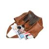 Retro Soft Leather Tote Bag Casual Patchwork Large Capacity Handbags Versatile Color Blocked Splicing Women's Underarm Bag