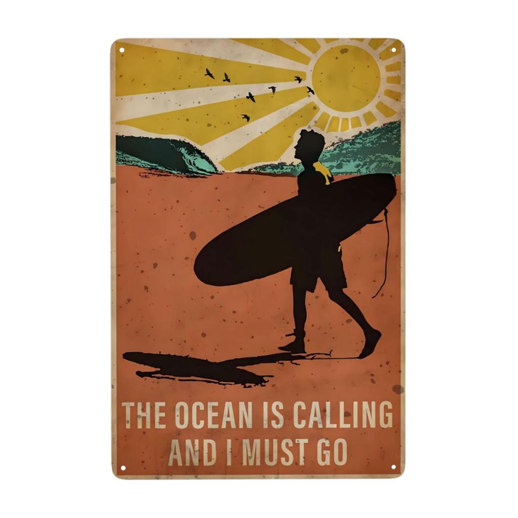 Vintage Surfing Lovers Metal Sign You Don'T Stop Surfing When You Get Old Surfing Sign Wall Decor for Bar Home 8x12 Inch