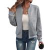 Autumn Winter Solid Color Zipper Jacket Baseball Collar Casual Jacket for Women Jackets & Coats (women’s)