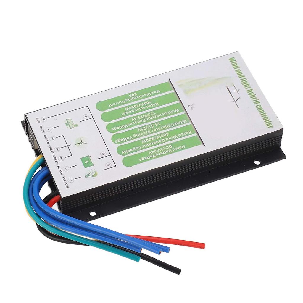 Гибридный контроллер заряда ветро-солнечного генератора 12 В 24 В аккумуляторная батарея Автоматический ШИМ 20 А Максимальная мощность турбины 800 Вт и 1000 Вт