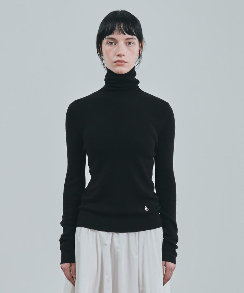 UNIFORM BRIDGE High Gauge Turtle Neck Knit(Women) Black