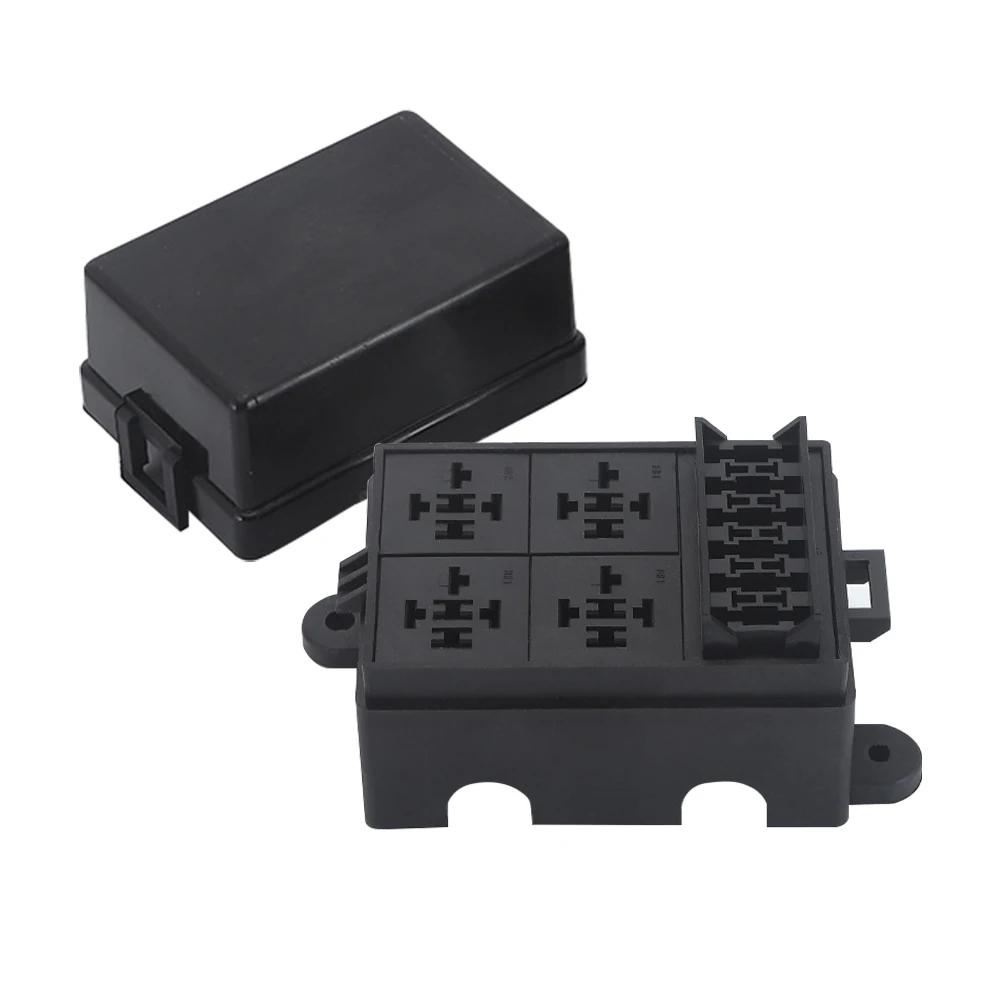 Бесплатная комбинация автомобильный грузовик 6-позиционный держатель предохранителя 4 держателя реле схема стандартный ATO лезвие предохранитель держатель реле 12 В 40 А реле