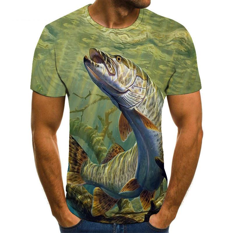 Funny Fishing 3D Print T-Shirts Men Women Short Sleeve T Shirt Hip Hop Streetwear Oversized Harajuku Y2k Tops Tees Kids Clothing
