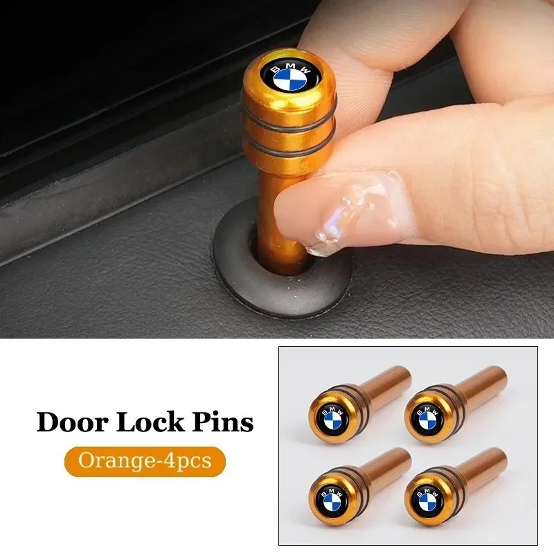 LMFLF1 Car Sticker 4Pcs Car Door Lock Knob Alloy Security Insurance Pull Pins For BMW ZN E46 E39 E90 E60 E36 F30 F10 E34 E30 F20 E92 M3