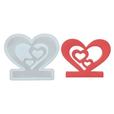 Силиконовая форма в форме сердца для изготовления подсвечников своими руками, украшения дома, с полым дизайном, легкое извлечение