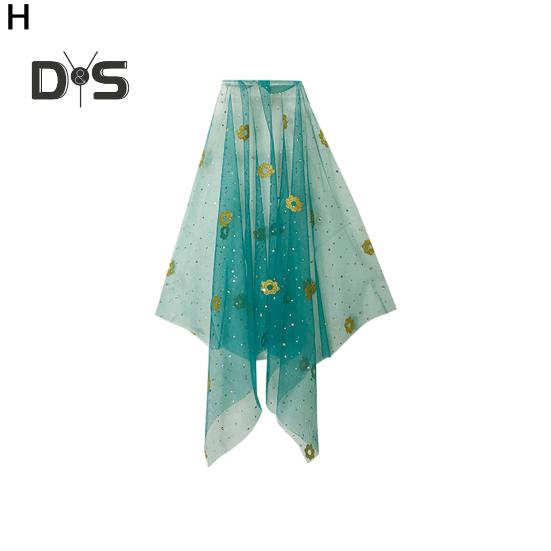 Индийский танец вуаль сетка с горячим тиснением цветы костюм реквизит взрослые дети многоразовые выступления фестивали вечеринки взрослый костюм вуаль