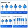 35-Piece Set 1/4 Handle Blue Window Aluminum Box Woodworking Milling Cutter Trimming Knife Fillet Knife Bevel Knife Fillet Knife Diy Worker