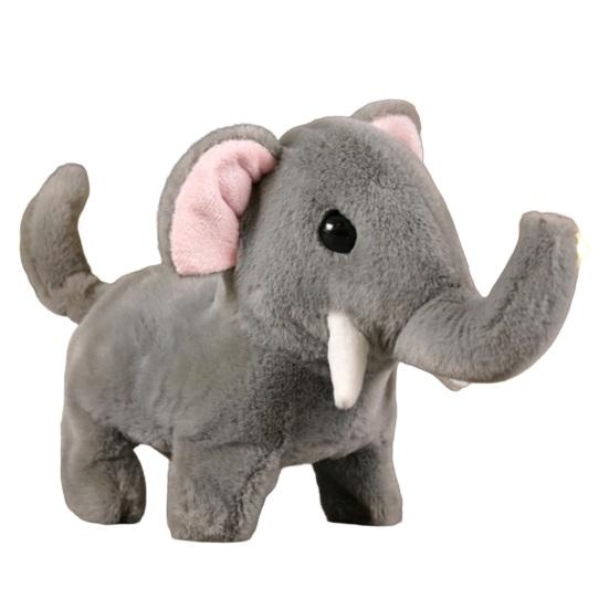 Детская электрическая плюшевая игрушка в виде животного, ходящая, виляющая хвостом, интерактивный слон, овца, корова, панда, плюшевая игрушка, развивающая игрушка-симулятор животного для малышей