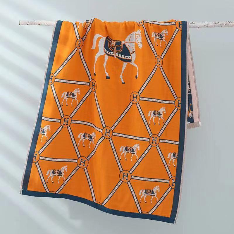 Extra Large Cotton Gauze Cartoon Bath Towel - Soft, Quick-Drying for Adults & Kids