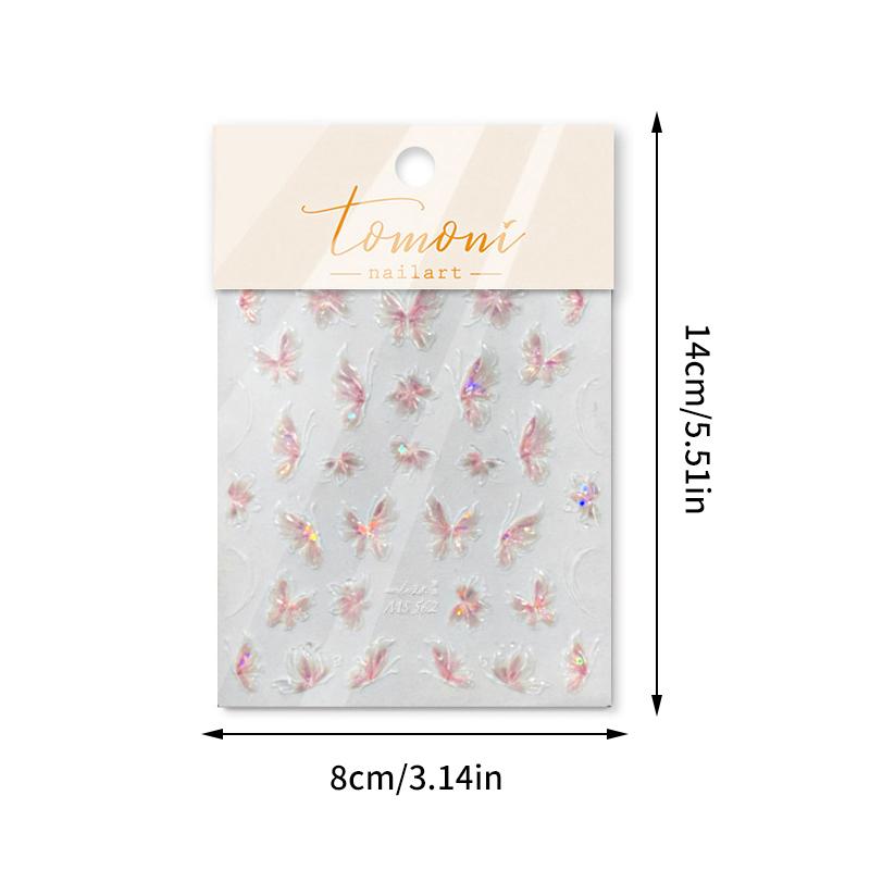 Наклейка для ногтей в форме бабочки Авроры, клей для улучшения реалистичности, стереоскопический маникюрный салон своими руками