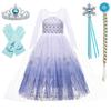 Snow Queen Act 2 Costumes Princess Dresses for Girls with Wig,Crown,Magic wand,Gloves Accessories Purple