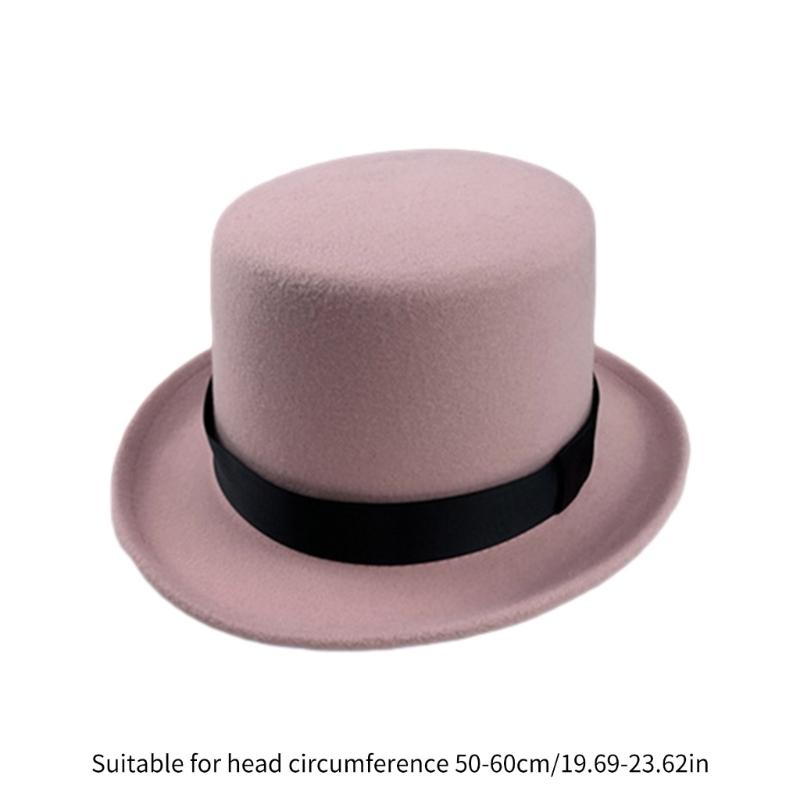British Style Adult/Teens Derby Hat Prom Carnivals Party Costume Felt Magician Hat for Carnivals Show Rave Party