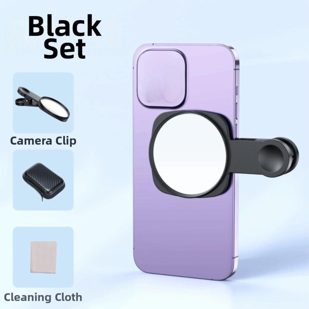 HD Lens Phone Rear Camera Selfie Mirror Portable Blind Spot Free Anti Peeping Mirror with Storage Case Clip-on