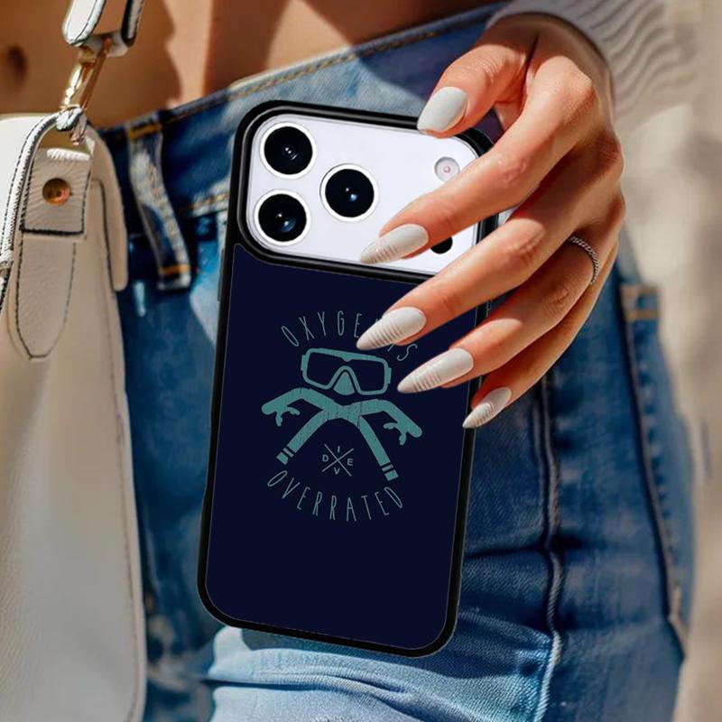 Scuba Diver Underwater Diving Phone Case For iPhone 17 Air 14 15 13 12 Max Cover For Apple 16e 11 Pro Max Plus Coque