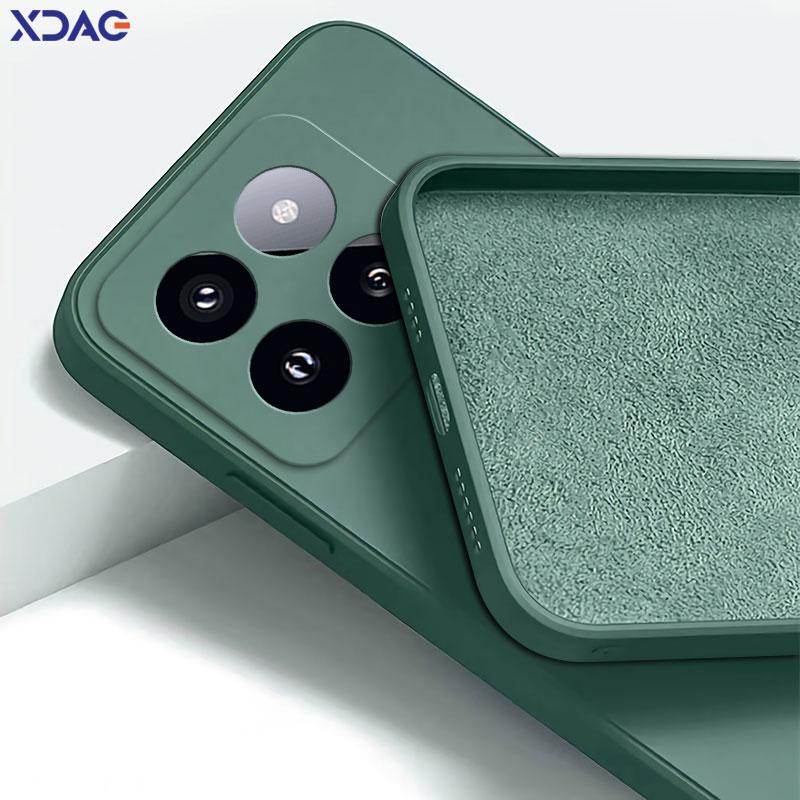 Square Liquid Silicone Case Cover for Xiaomi Mi 14 Pro Soft Waterproof Mobile Phone Armor Xiaomi14 Mi14 14Pro Luxury Accessories