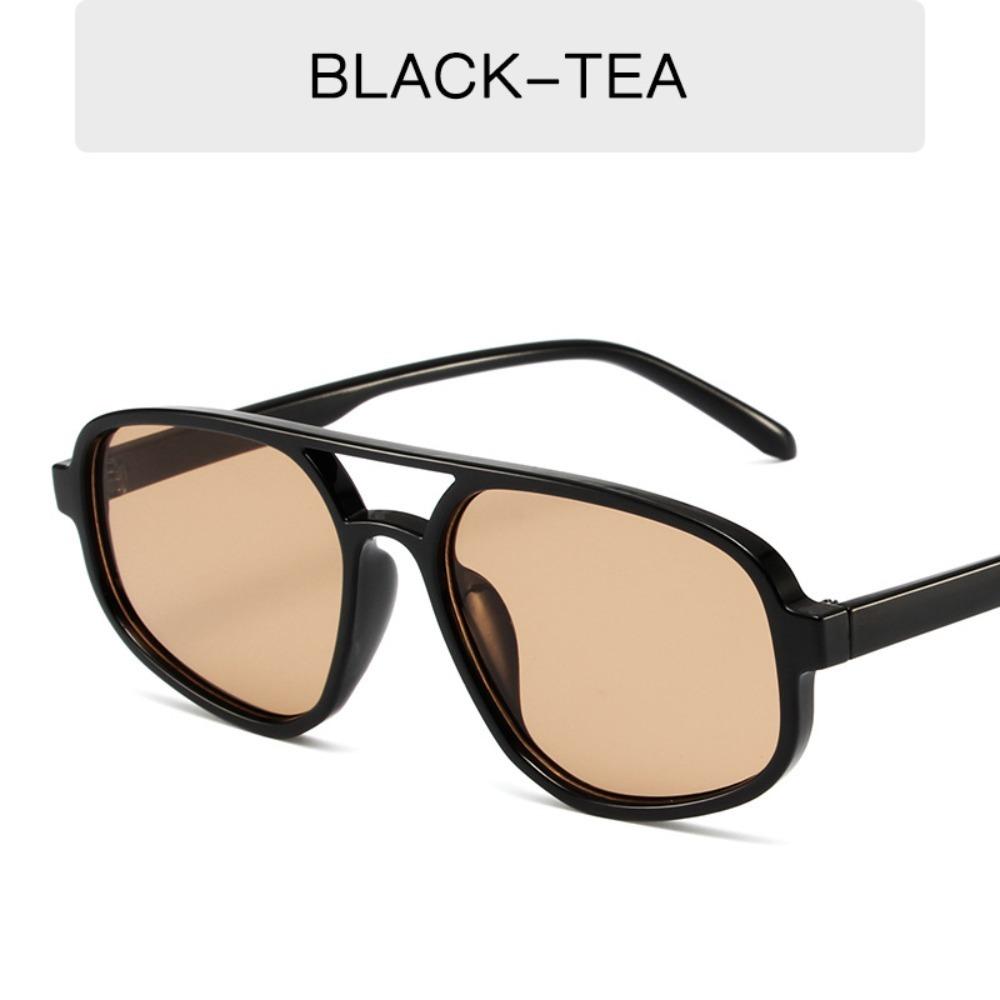 Big Frame Double Beam Sun Glasses Wide Legs Retro Trend Eyewear Photography