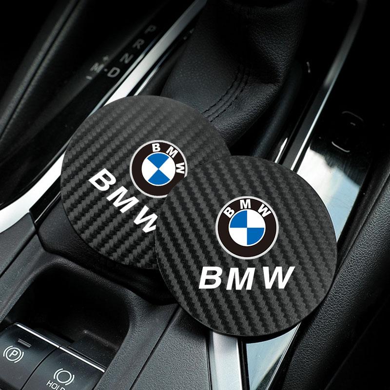 2Pcs Car Coasters Carbon Fiber Cup Holder Mat For BMW F30 F10 E90 F20 E46 E60 GT G30 G20 G05 X6 Car Interior Decorative Coasters YD3