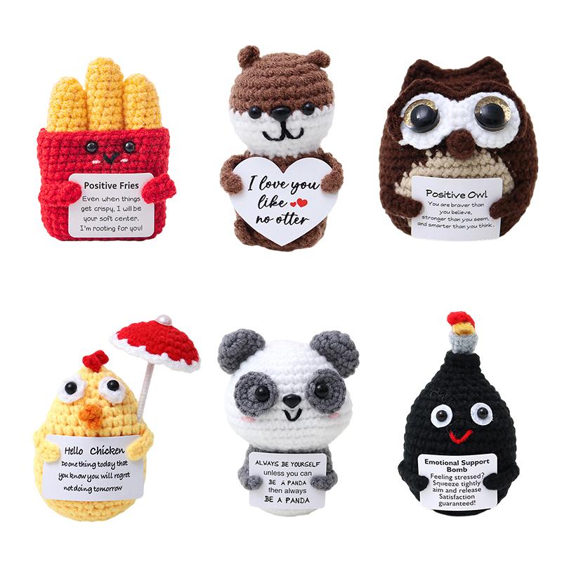 Crochet Ornament Crochet Positive Animals Office Desk Accessorie Crochet Figurine Kindergarten Birthday Children'S Day Gift