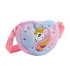 Children's Heart Shaped Shoulder Bag Unicorn Cartoon Plush Love Crossbody Bag Kindergarten Girls' Candy Storage Bag