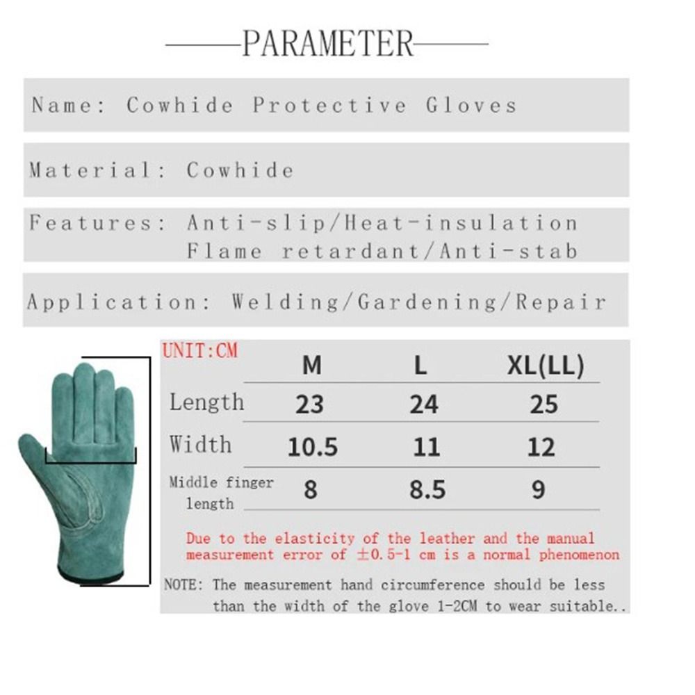 1 пара Противопрорезные Кожаные Рабочие Перчатки Износостойкие Защитные Перчатки Строительные
