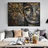 Abstract Leaf Buddha Statue On the Wall Canvas Art Posters and Prints Buddhist Art Pictures Home Wall Decoration No Frame