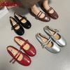 Fashion Fashion Round Toe Ladies Flats Shoes Soft Female Shallow Footwear Buckle Strap Women Flats Mary Janes Shoes