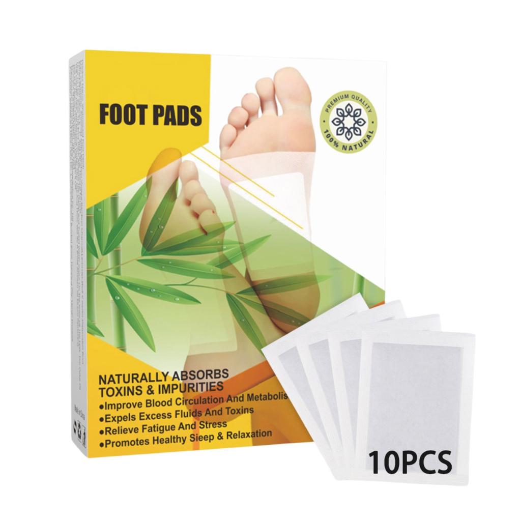Подушечки для ног 10 шт., клейкие листы для лучшего ухода за ногами и телом, пластыри для ног с натуральным порошковым уксусом для облегчения боли, стресса, релаксации
