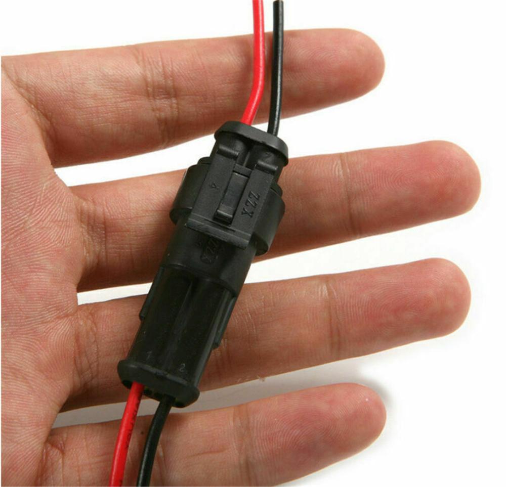 10 Комплект 2-контактный Герметичный Водонепроницаемый Электрический Провод Кабель Разъем Штекер Клемма