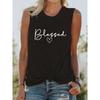 Женская майка без рукавов с принтом "Благословение", белая футболка, летний новый продукт, однотонная, сексуальная, новая мода, с принтом, круглый вырез