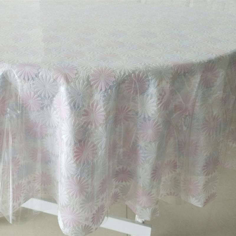 0.23mm Transparent Thin Circular Tablecloth PVC Soft Glass Tables Cover That Can Sag Plastic Film Waterproof Wash Free Tea Table Protection Pad Mat