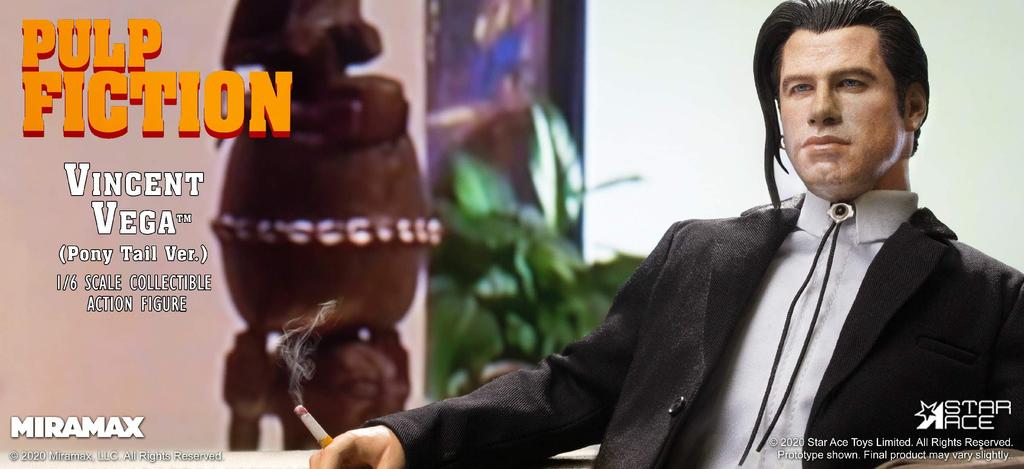 Star Ace Toys Pulp Fiction Vincent Vega Ponytail Scale Painted Action Figure 2.0 Ver. 1/6