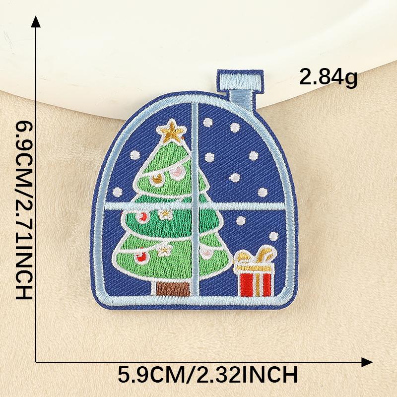 DIY Christmas Cartoon Embroidery Stickers Snowman Stickers Holiday Gift Baby Clothes Doll Stickers