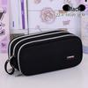 Large Capacity Three-Layer Pencil Case with Color Blocking - Multi-functional Stationery Box for Students