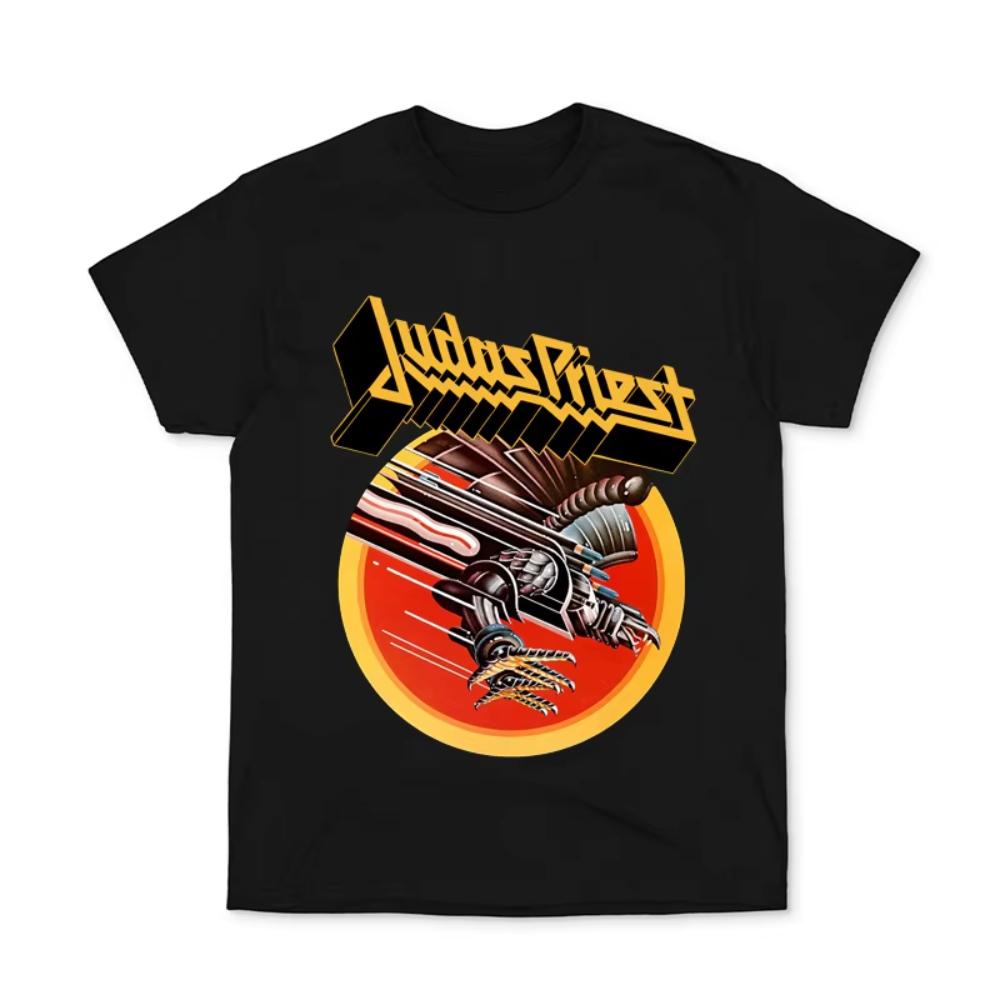 JUDAS PRIEST Футболка с коротким рукавом Европейский Американский Метал Рок Одежда Мужская и Женская Хлопковая Футболка с Круглым Вырезом Унисекс