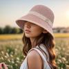 Летняя женская рыбацкая шляпа, защита от солнца, анти-УФ-складная соломенная шляпа, декор в виде букв, дышащая портативная Кемпинг, пляж, путешествия, садоводство, солнцезащитная кепка