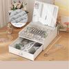 Dust-proof Jewelry Box with Mirror 2-Layer Jewelry Storing Organizer Jewelry Display Holder  Rings