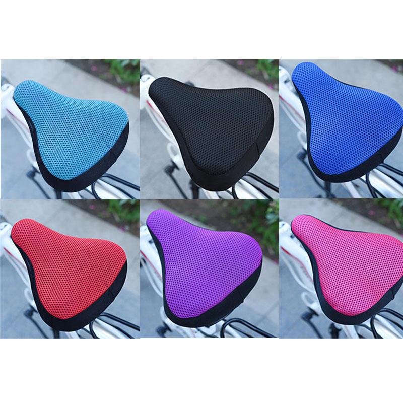 1-6Pcs Bicycle Saddle 3D Soft Bike Seat Cover Cycling Silicone Seat Cushion Cycling Breathable Saddle Comfortable Bicycle Bike