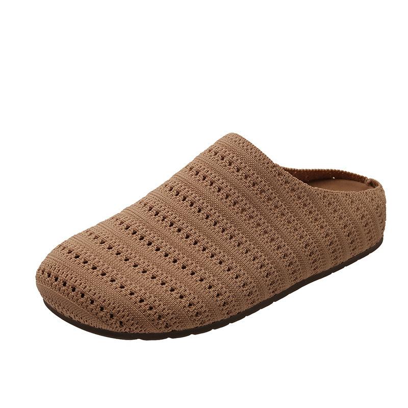 Тапочки Baotou, женская верхняя одежда, летняя, новая, с одной педалью, ленивая, модная, классная, дышащая, полая обувь, полуперетаскиваемая