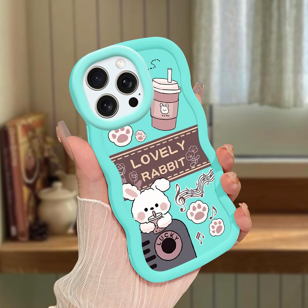 Big Wave Edge Soft Silicone Material Macaron Phone Case Shockproof Protective Rubber Casing for iPhone Samsung Huawei Honor Xiaomi Redmi OnePlus Moto