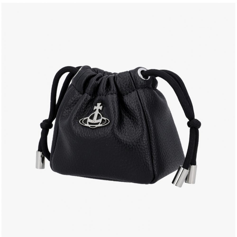 Vivienne Westwood Веганская Био-Зеленая Зернистая Сумка-Мешочек Hillary Micro Bucket Pouch Bag N403