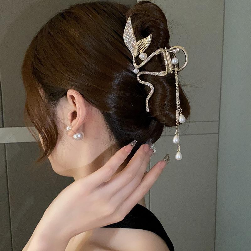 Новая роскошная лента со стразами, металлический зажим для волос, винтажные заколки для волос с цветком, заколки для волос в виде краба, заколки для волос, аксессуары для волос для женщин